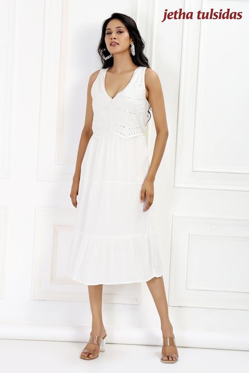 WOMEN WESTERN DRESS WITH VEST